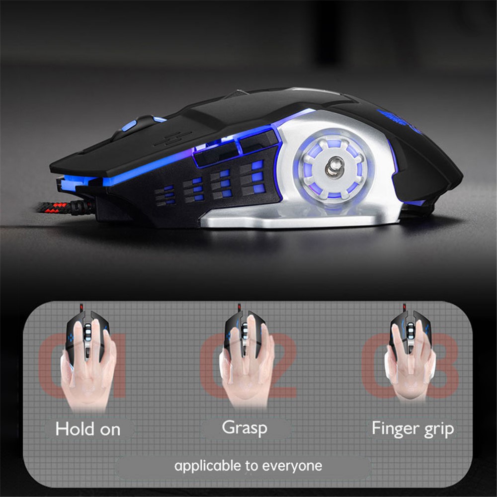 X1 USB Wired Gaming Mouse 1200/2400/3200/4800 DPI 6-Key Ergonomic Optical Mouse-6