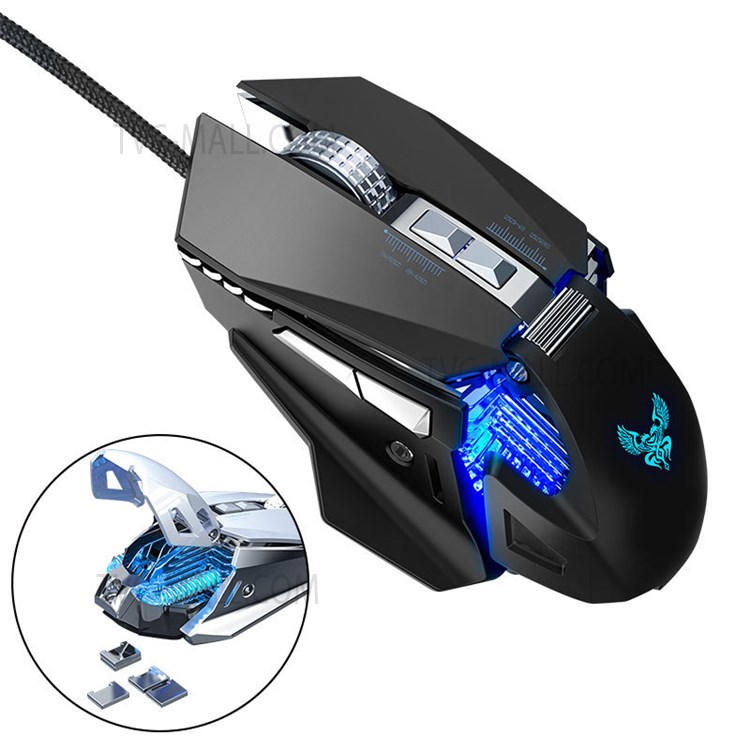 GM98 Mechanische Usb-gaming-maus 7-tey-programmierbare Optische Kabelmaus Für Notebook-desktop-computer - Schwarz