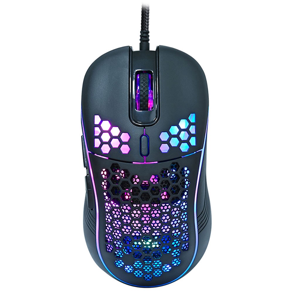 GM86 Lightweight Honeycomb Shell Wired Mouse 6-Key USB Gaming Mouse with Colorful Breathing Lights-2
