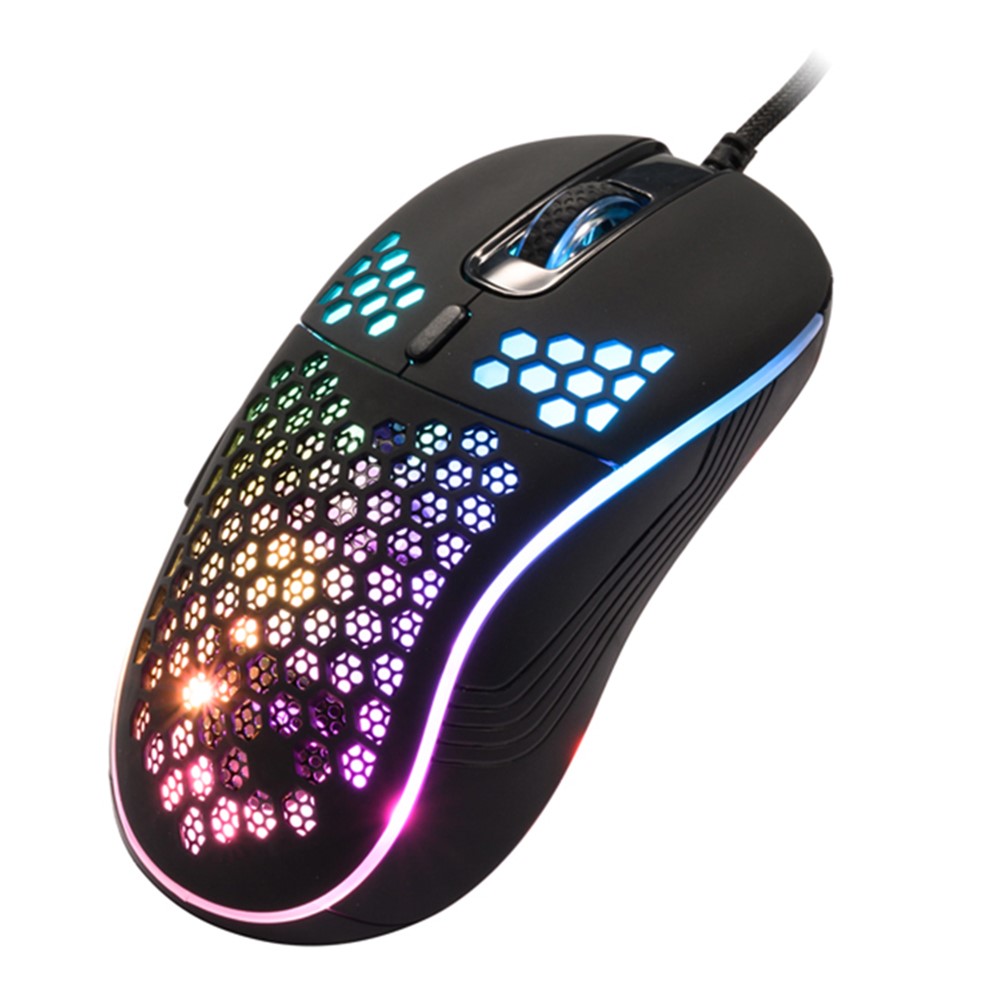 GM86 Lightweight Honeycomb Shell Wired Mouse 6-Key USB Gaming Mouse with Colorful Breathing Lights-4