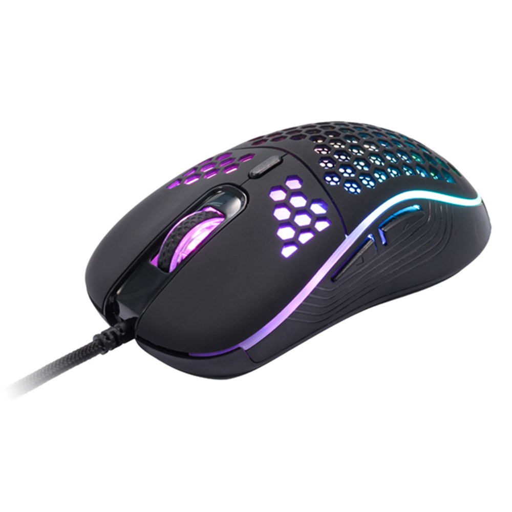 GM86 Lightweight Honeycomb Shell Wired Mouse 6-Key USB Gaming Mouse with Colorful Breathing Lights-5