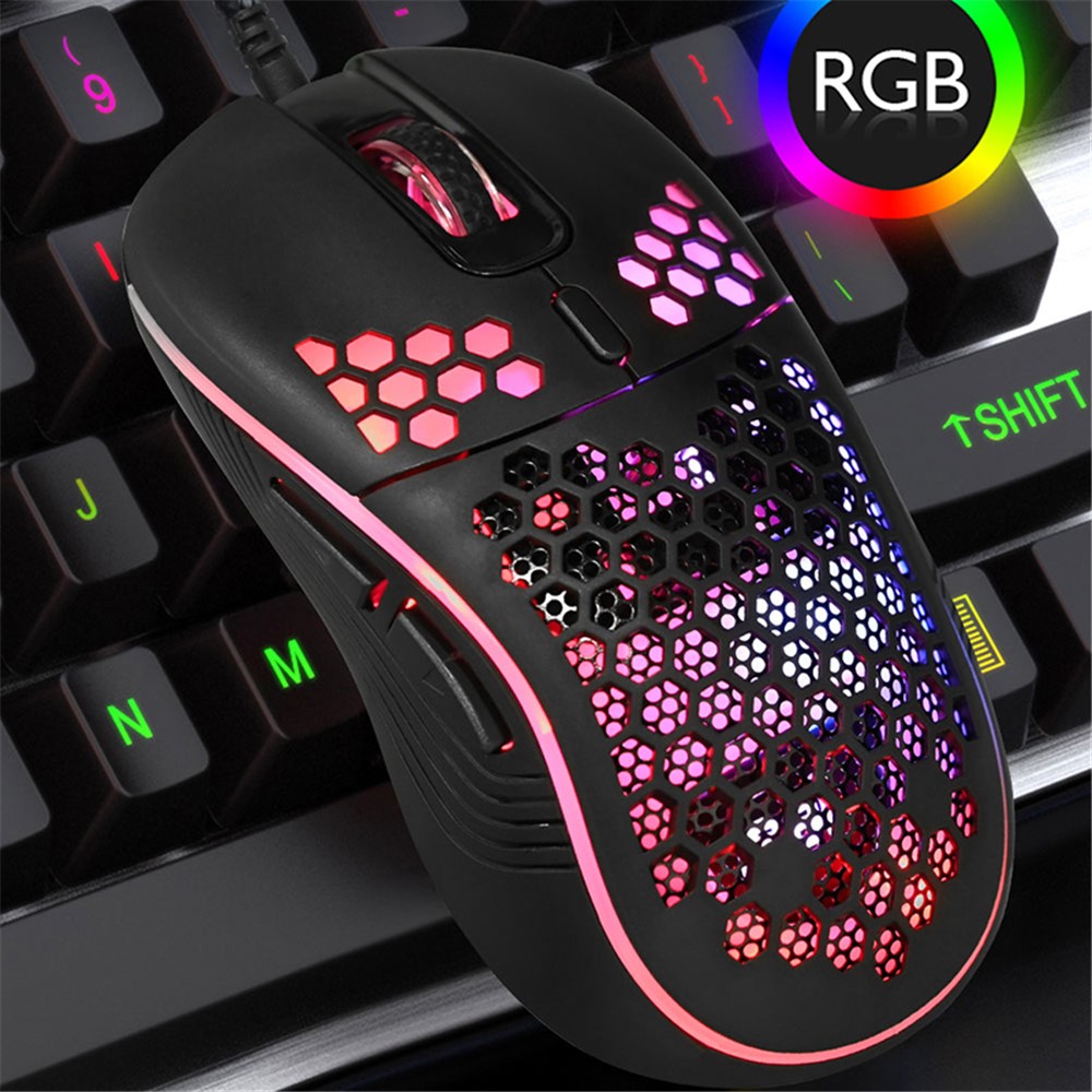 GM86 Lightweight Honeycomb Shell Wired Mouse 6-Key USB Gaming Mouse with Colorful Breathing Lights-6