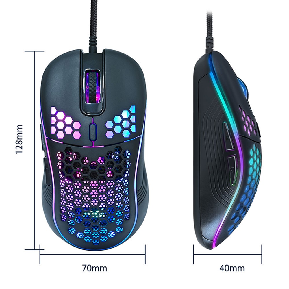 GM86 Lightweight Honeycomb Shell Wired Mouse 6-Key USB Gaming Mouse with Colorful Breathing Lights-7