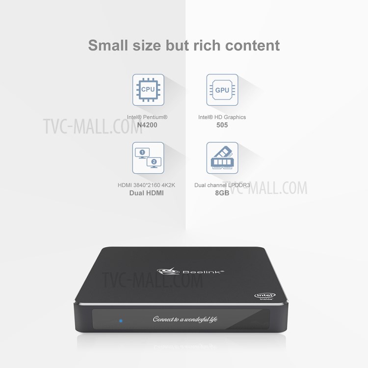 Mini PC Gemini T45 N4200 8GB DDR3 128GB SSD Intel J4205 Win10 2,4G + 5,8G WiFi BT4.0 Dual Screen Display - US Plug-5