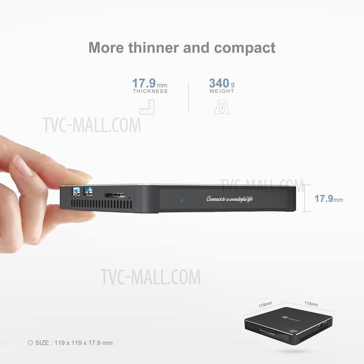 Mini PC Gemini T45 N4200 8GB DDR3 128GB SSD Intel J4205 Win10 2,4G + 5,8G WiFi BT4.0 Dual Screen Display - US Plug-6