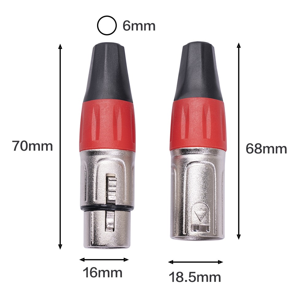 1 Pair XK401 Silver Plated 3Pin XLR Female and Male Connector Microphone Audio MIC Adapter Converter-11