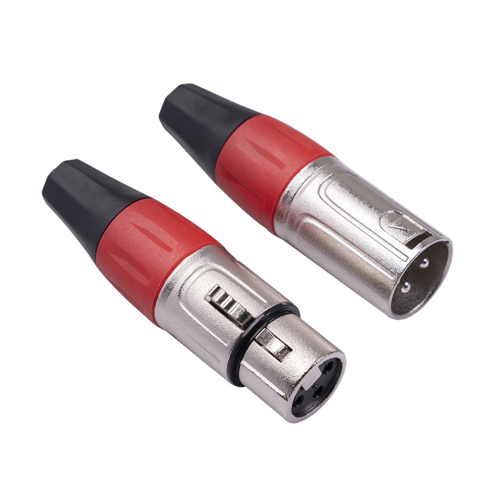 1 Pair XK401 Silver Plated 3Pin XLR Female and Male Connector Microphone Audio MIC Adapter Converter-4