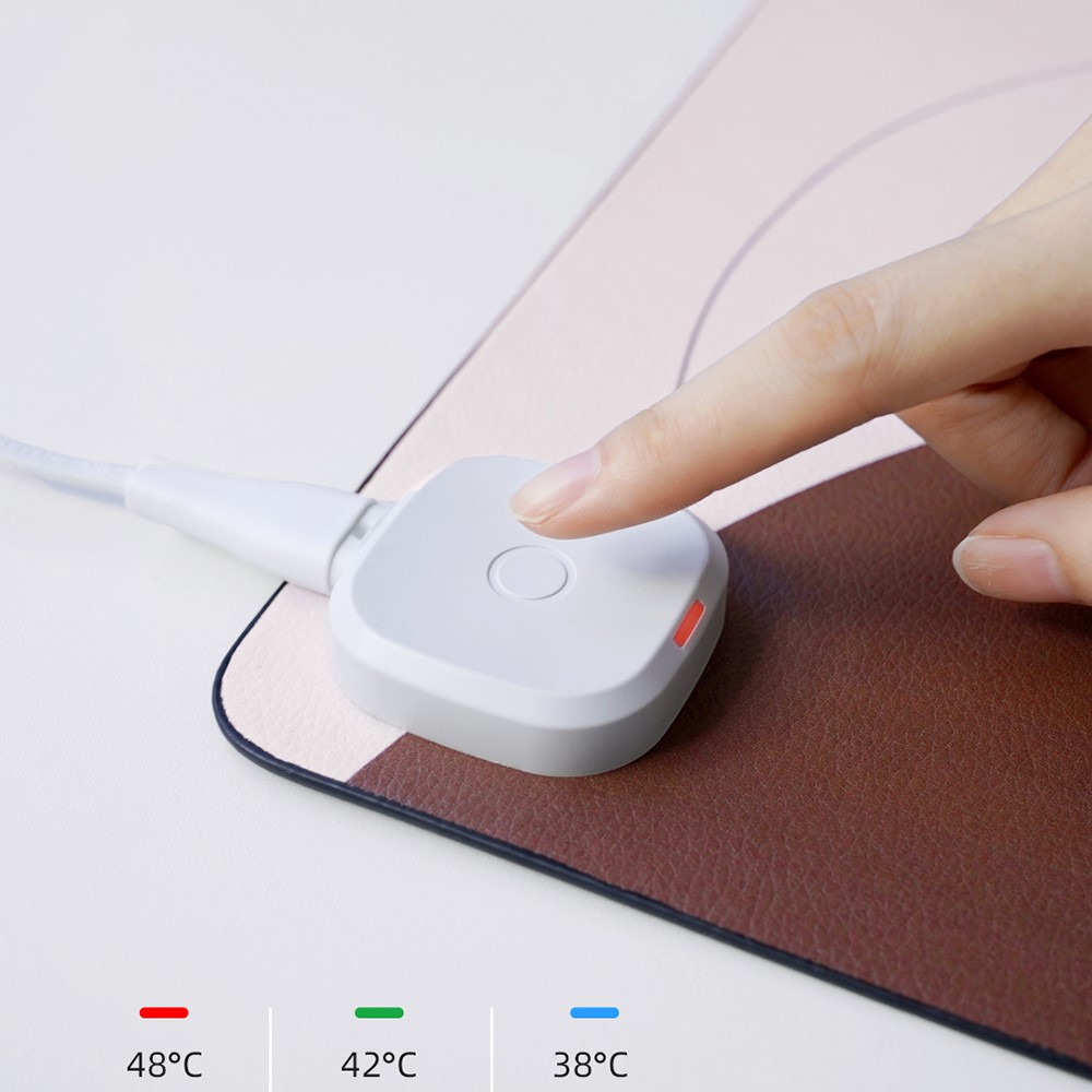 XIAOMI YOUPIN SOTHING DSHJ-S-2009 Heated Mouse Pad Office Non-slip Warm Desk Pad Table Waterproof Warming Mat - Rose-3