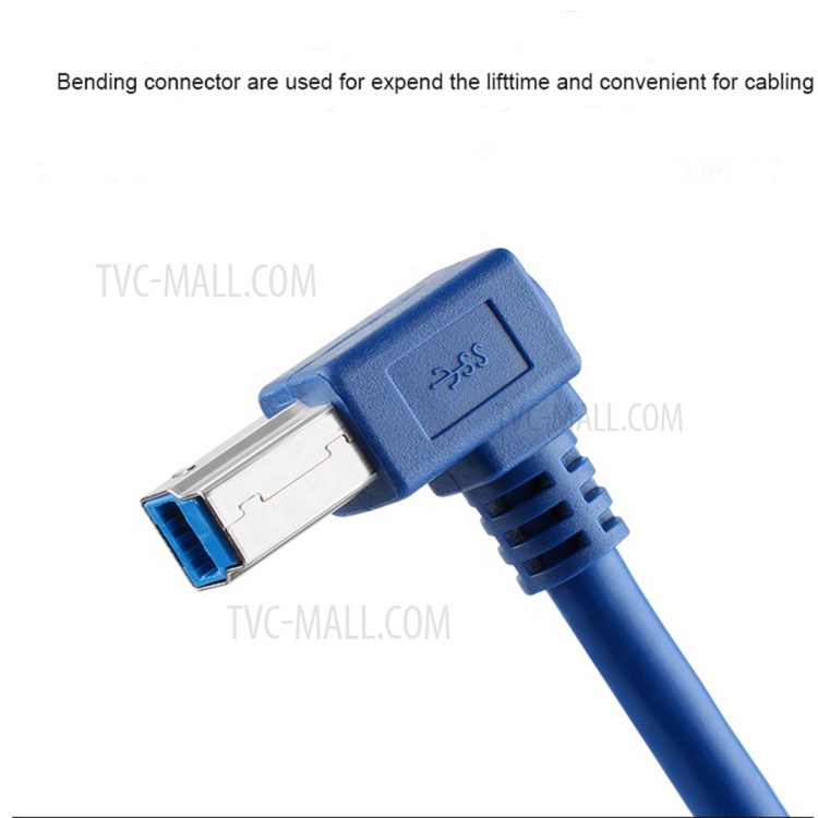 2.5m USB 3.0 Type A Male to Type B Male Right Angle Extension Cable Data Sync Cord-4