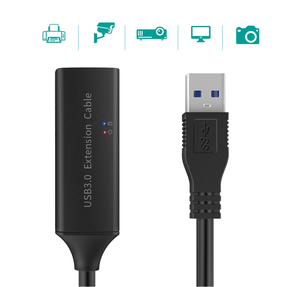 5m USB 3.0 Extension Cable with Signal Booster Power Cord Type-A Male to Female Cable USB Extender Cord for PC Laptop-3