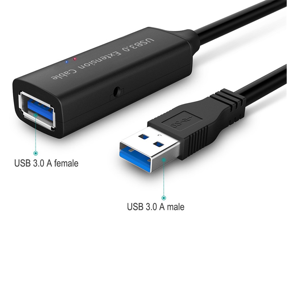 15m Type-A Male to Female USB Extender Cord 3.0 USB Extension Cable with Signal Booster 5Gbps Transmission Cord-4