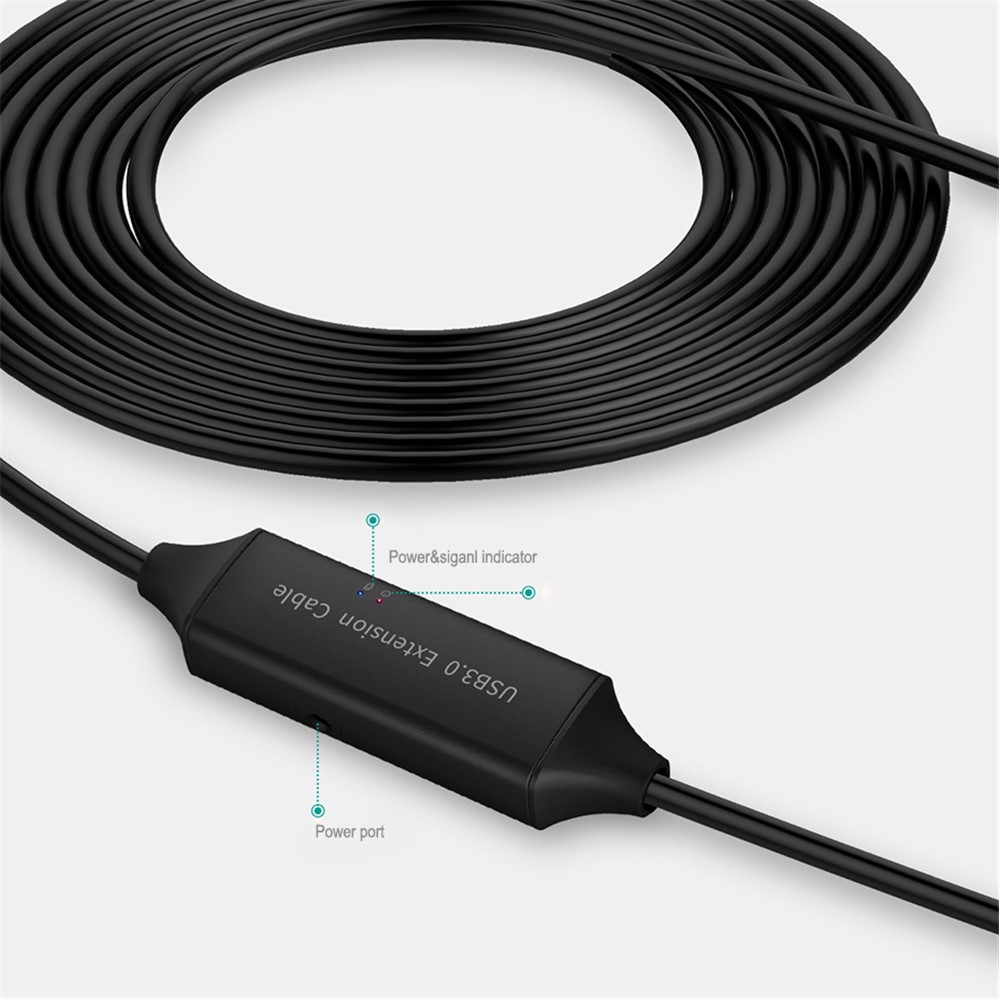 15m Type-A Male to Female USB Extender Cord 3.0 USB Extension Cable with Signal Booster 5Gbps Transmission Cord-6