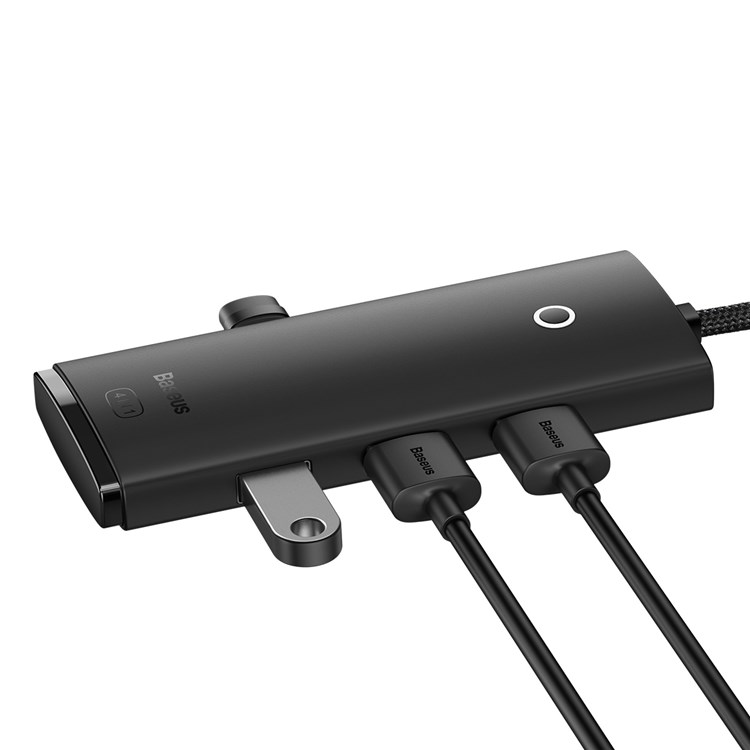 Baseus Lite Series 1m Tipo C Adaptador de Cubo Para 4-porta Adaptador de Computador USB 3.0 Para Windows e Outros Sistemas - Preto-10
