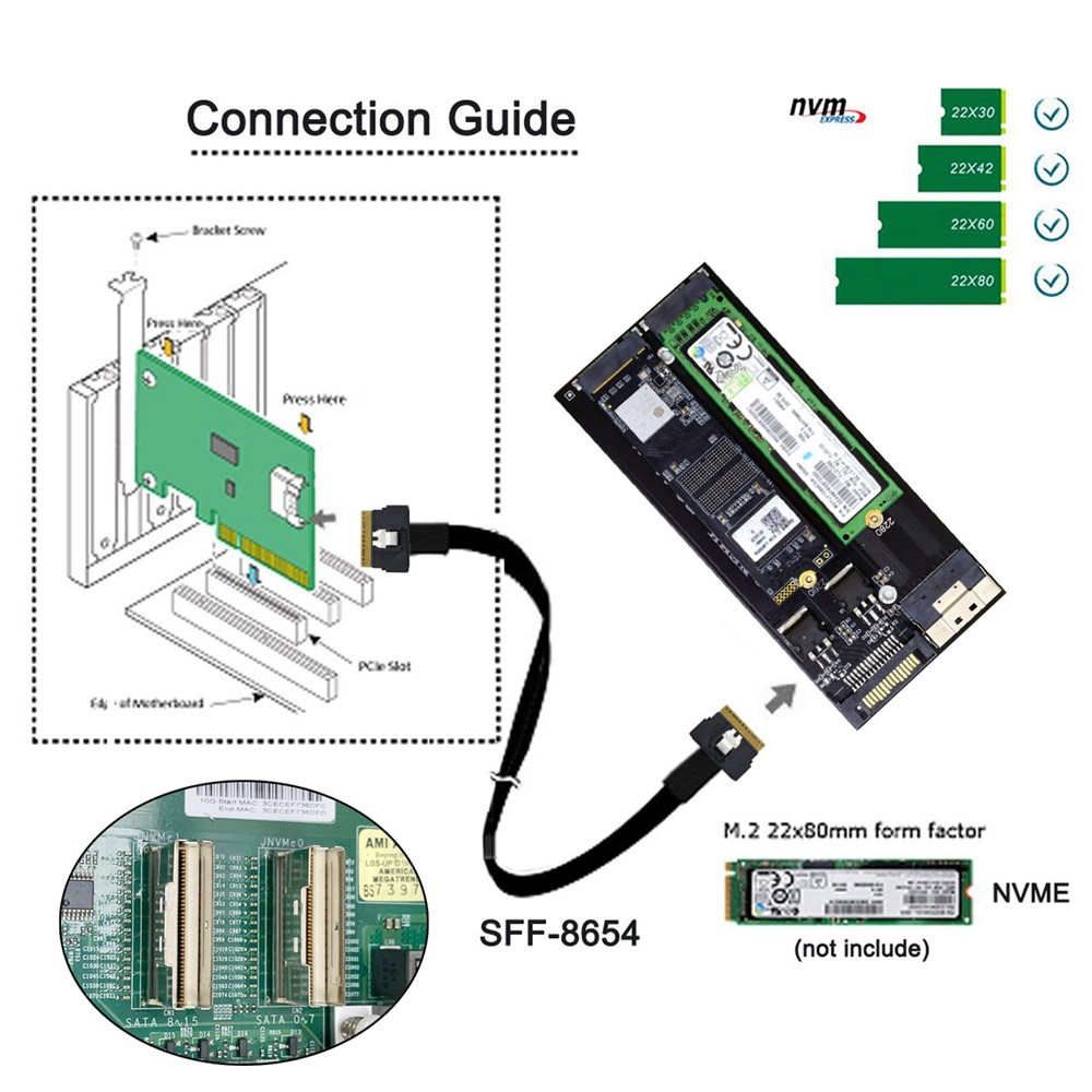 Chenyang M.2 NVME Gen 3.0アダプター NVME M.2 AHCI X4 - PCI-E