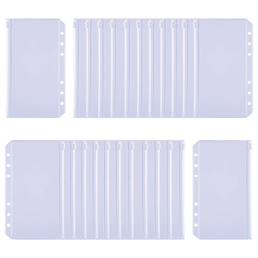 Wholesale 24Pcs A6 Binder Pockets PVC Zipper Folders for 6Ring