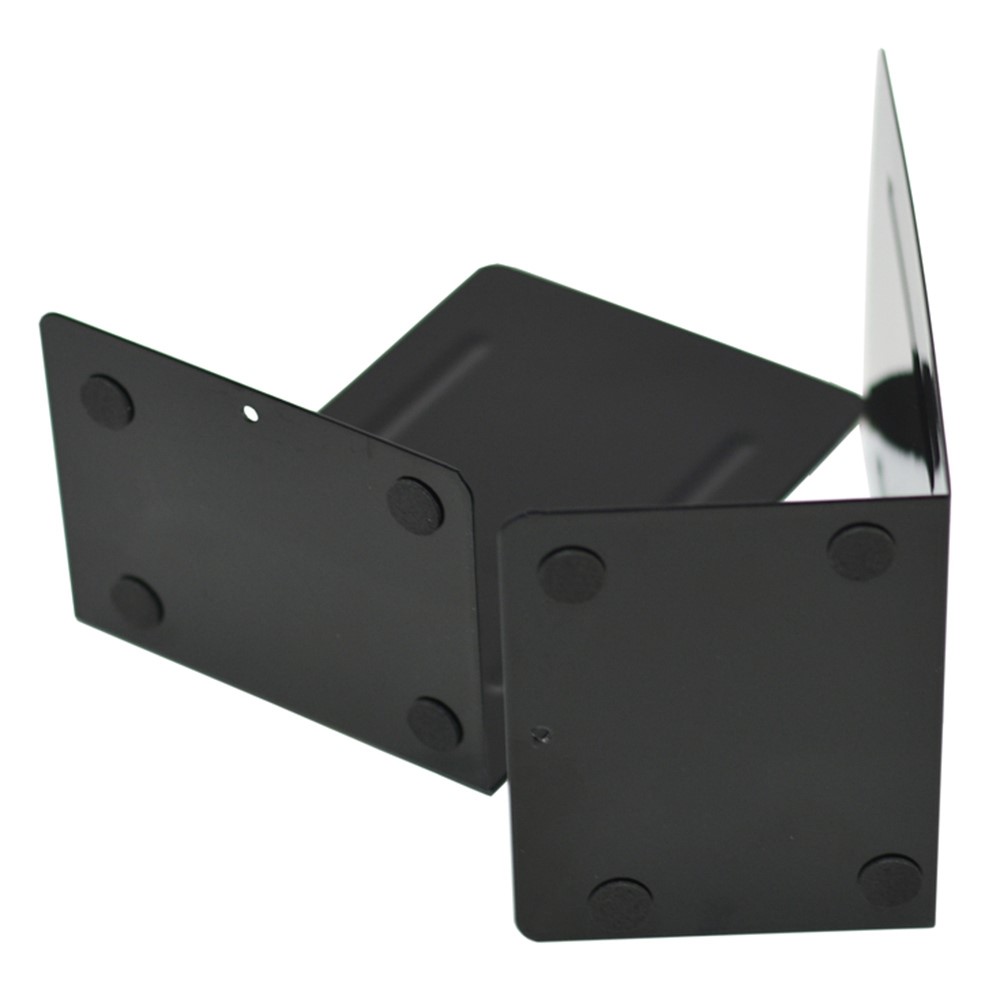 540 1 Pair Flat Panel Design Metal Bookends Books Holder Non-skid Desktop Shelf Bookends - Black-4