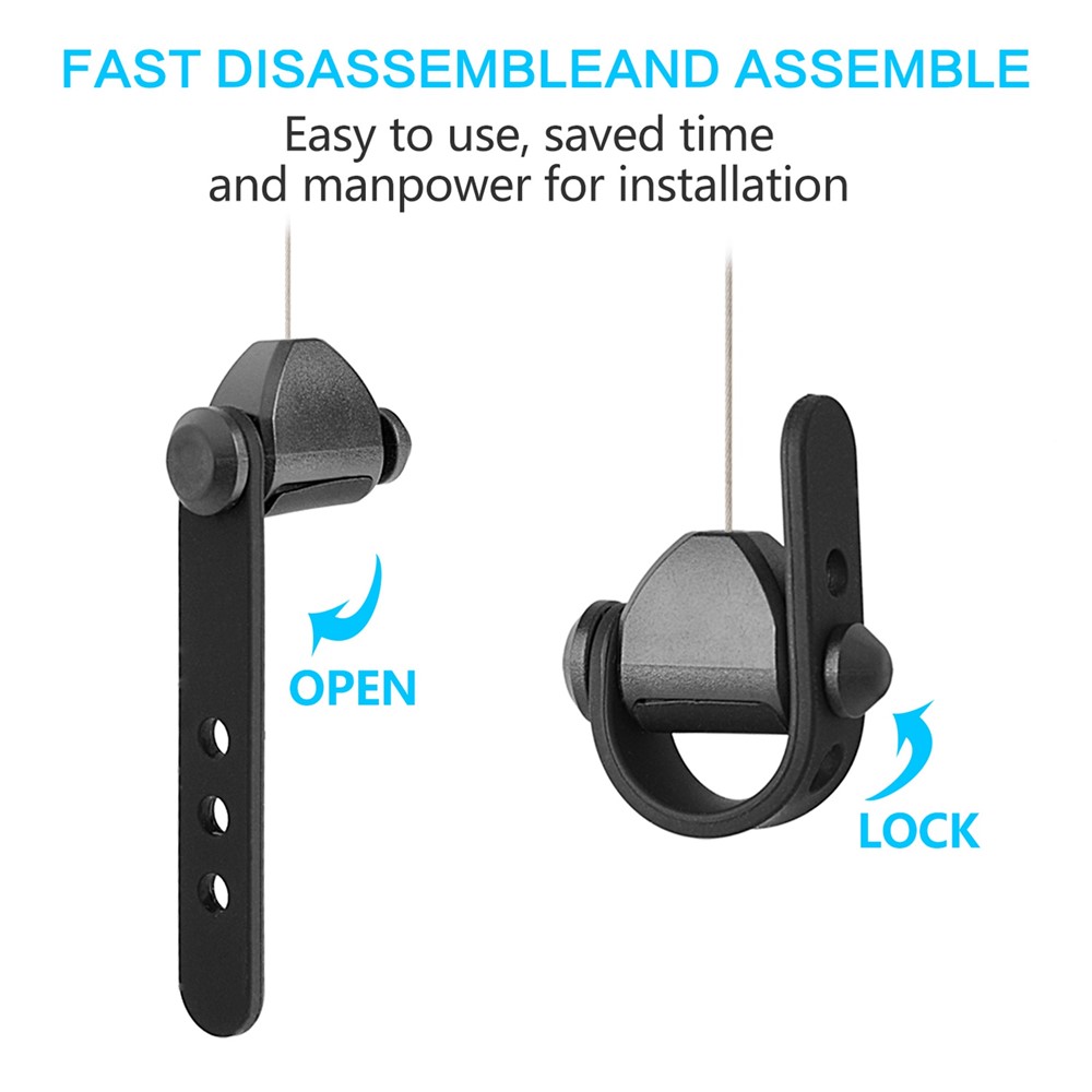 MFTDE 3Pcs for HTC Vive Pro/Oculus Rift/Oculus Quest Link/Oculus Quest 2 Retractable Ceiling Pulley VR Cable Management System - Black-5