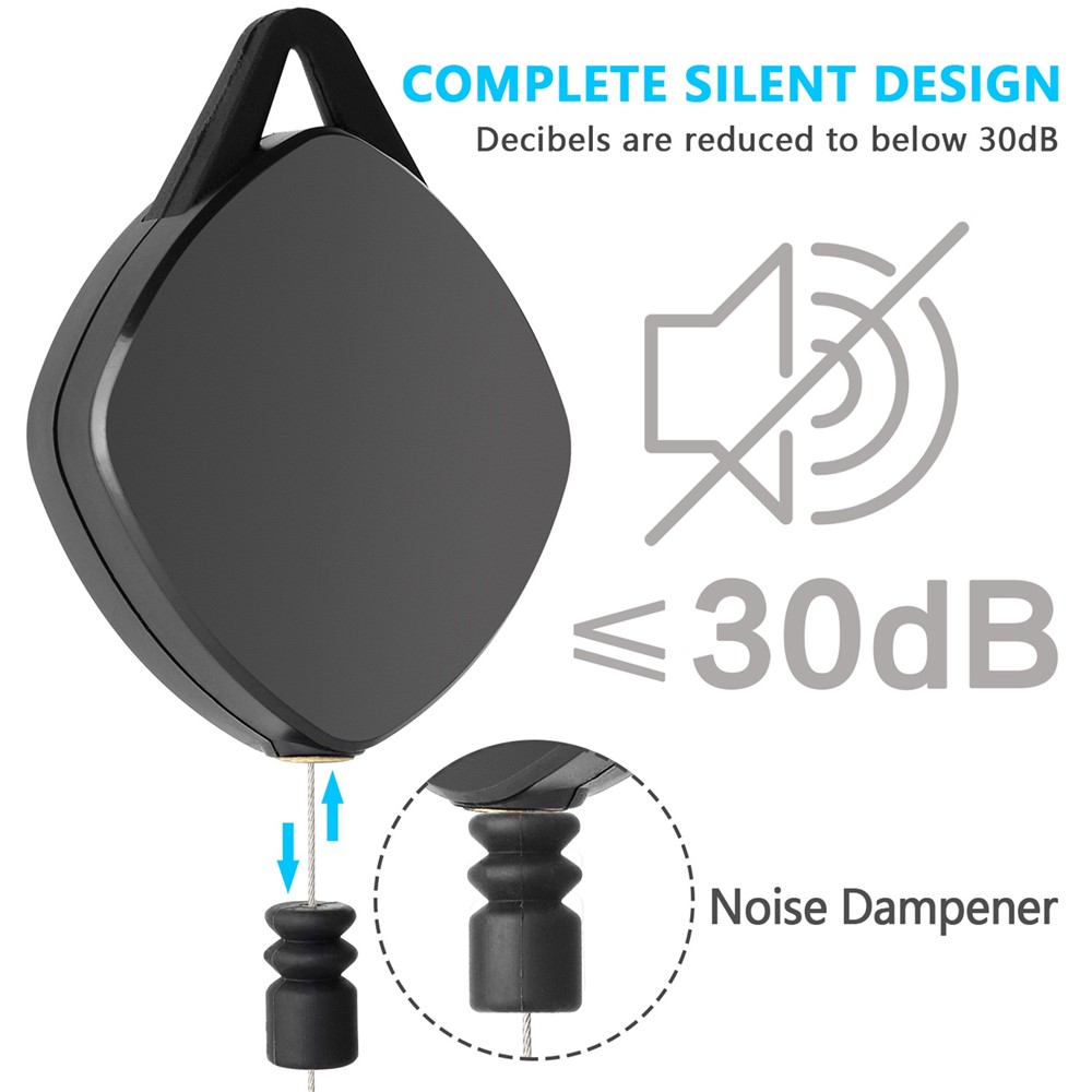 MFTDE 6Pcs Telescopic Ceiling Pulley for HTC Vive Pro/Oculus Rift/Oculus Quest Link/Oculus Quest 2 VR Cable Management System - Black-2