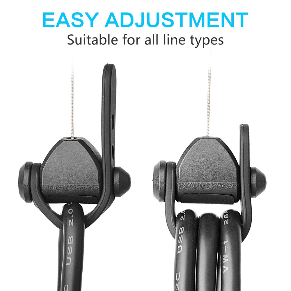 MFTDE 6Pcs Telescopic Ceiling Pulley for HTC Vive Pro/Oculus Rift/Oculus Quest Link/Oculus Quest 2 VR Cable Management System - Black-3