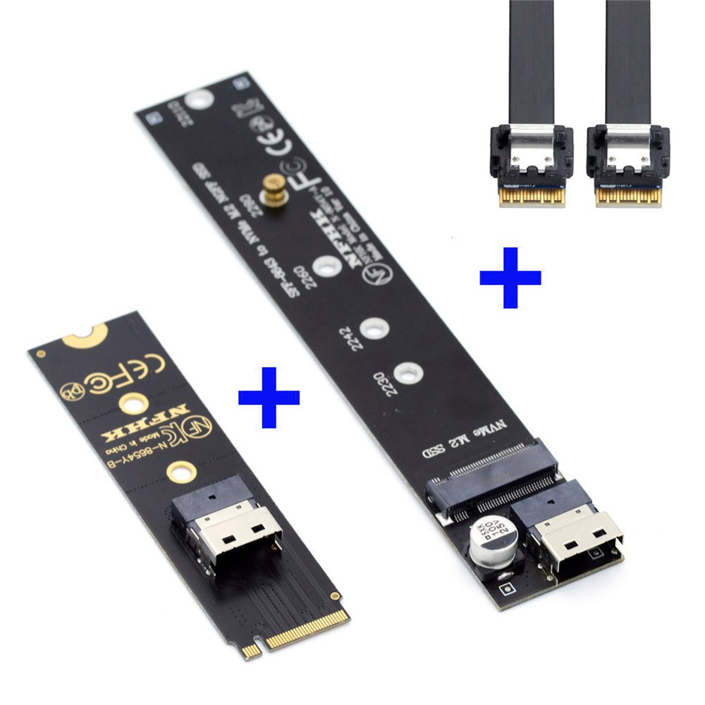 SA-040+SF-100-0.4M NVME M-key Male to Female Extension Cable Connector for Mainboard SSD-10