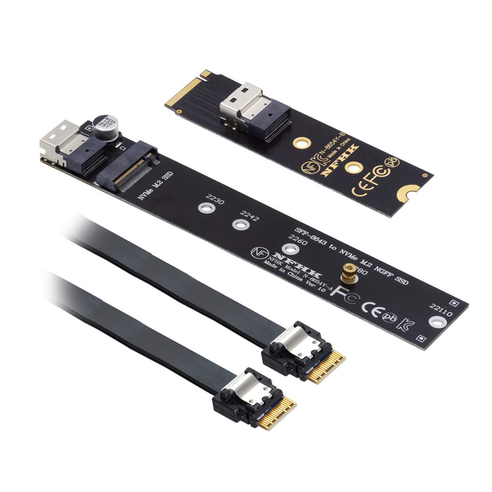SA-040+SF-100-0.4M NVME M-key Male to Female Extension Cable Connector for Mainboard SSD-12