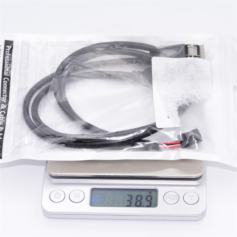 U2-128 50cm Motherboard 9Pin Female Housing to Dual USB 2.0 Male Type-A Cable-7