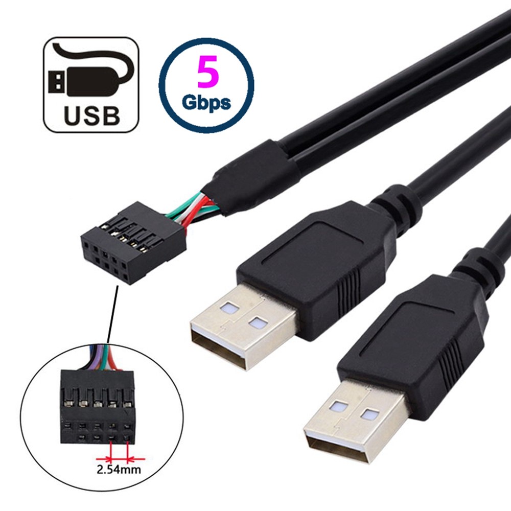 U2-128+UC-022 Dual USB 3.1 Front Panel Socket Key-A Type-E to USB 2.0 Type-A + 9Pin Cable Extension Adapter-7