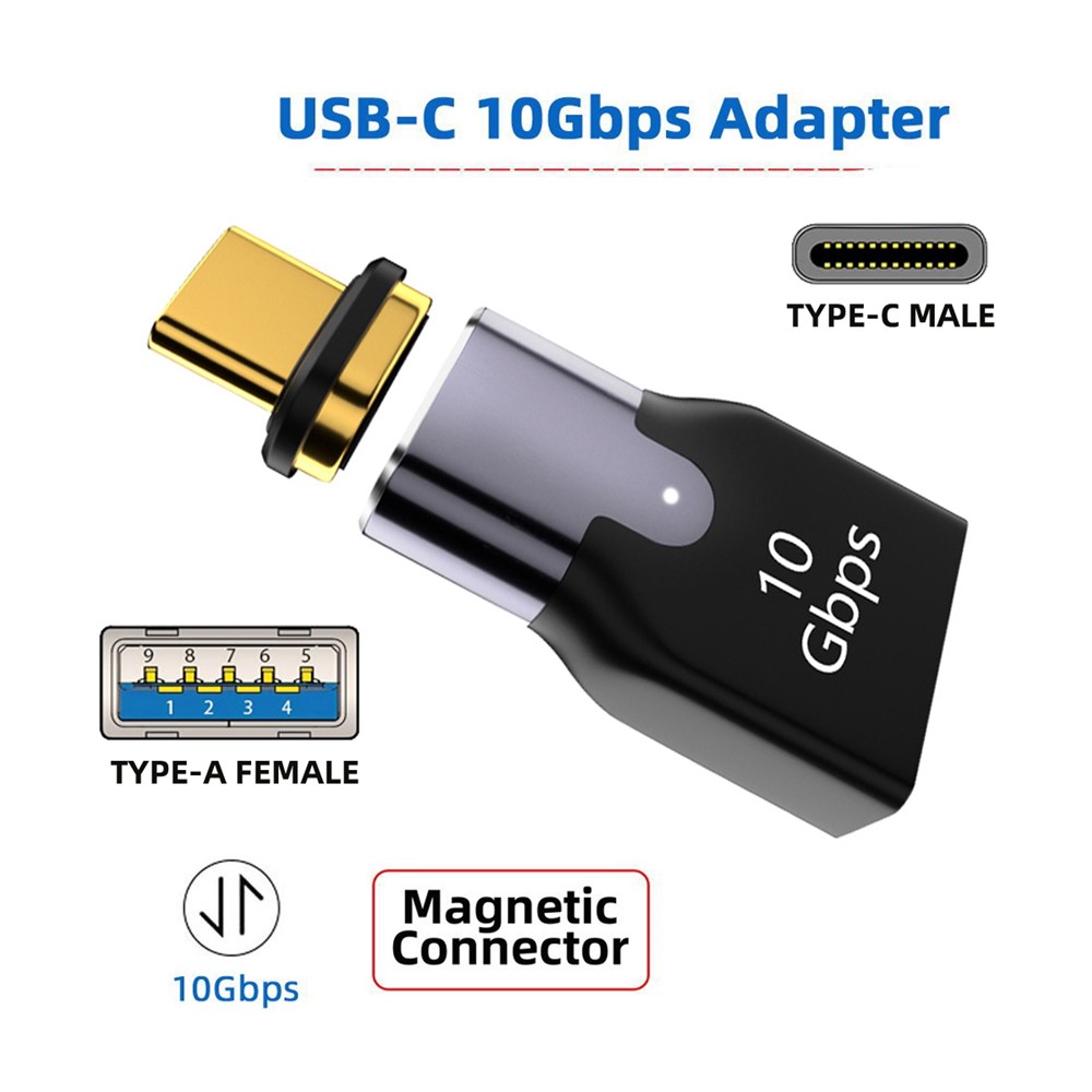 UC-028-AFB Magnetic Connector Type-C Male to USB 3.0 Female 10Gbps Data Transfer Adapter for Laptop Phone-5