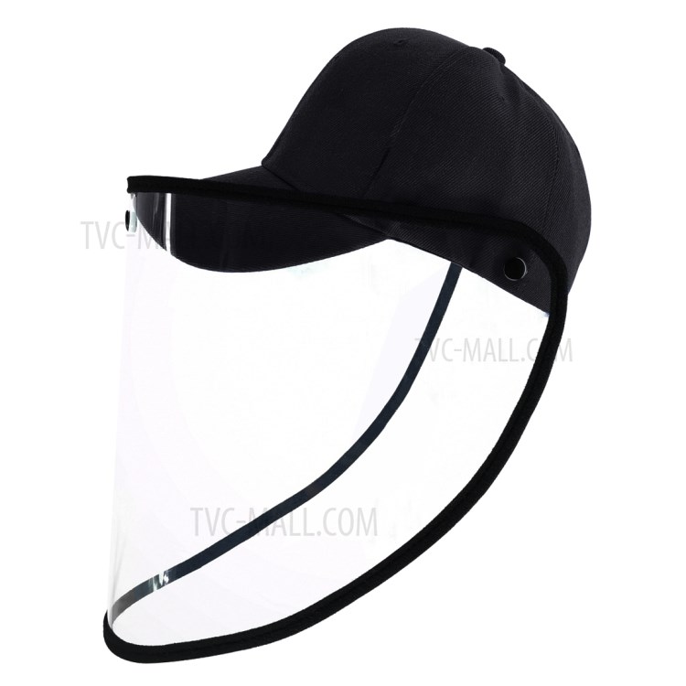 PULUZ PU463 Chic Protection Cap with Removable Protective Face Shield Clear Visor Reusable Anti Virus Anti Splash Face Mask Protection Hat - Black-2