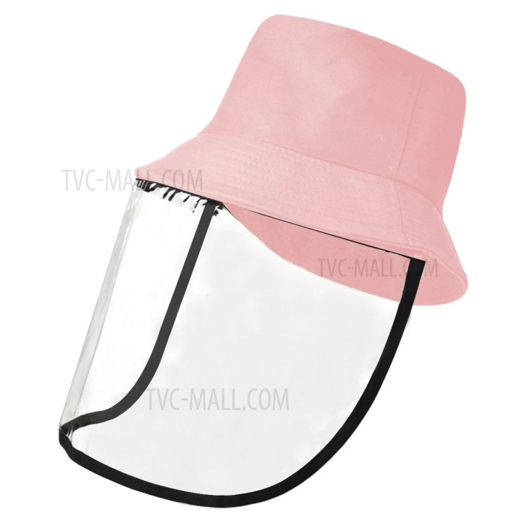 PULUZ PU464 Protección Cubo Del Sombrero A Cuadros Gorra De Pescador Con Extraíble Careta De Protección Transparente Reutilizable Visera Contra Salpicaduras Mascarilla - Rosado-2