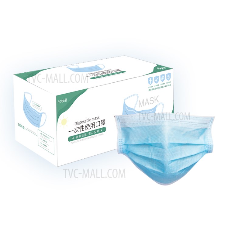 NXE 50Pcs/Bag Disposable Masks 3-Layer Dustproof Anti-virus Facial Protective Masks-5