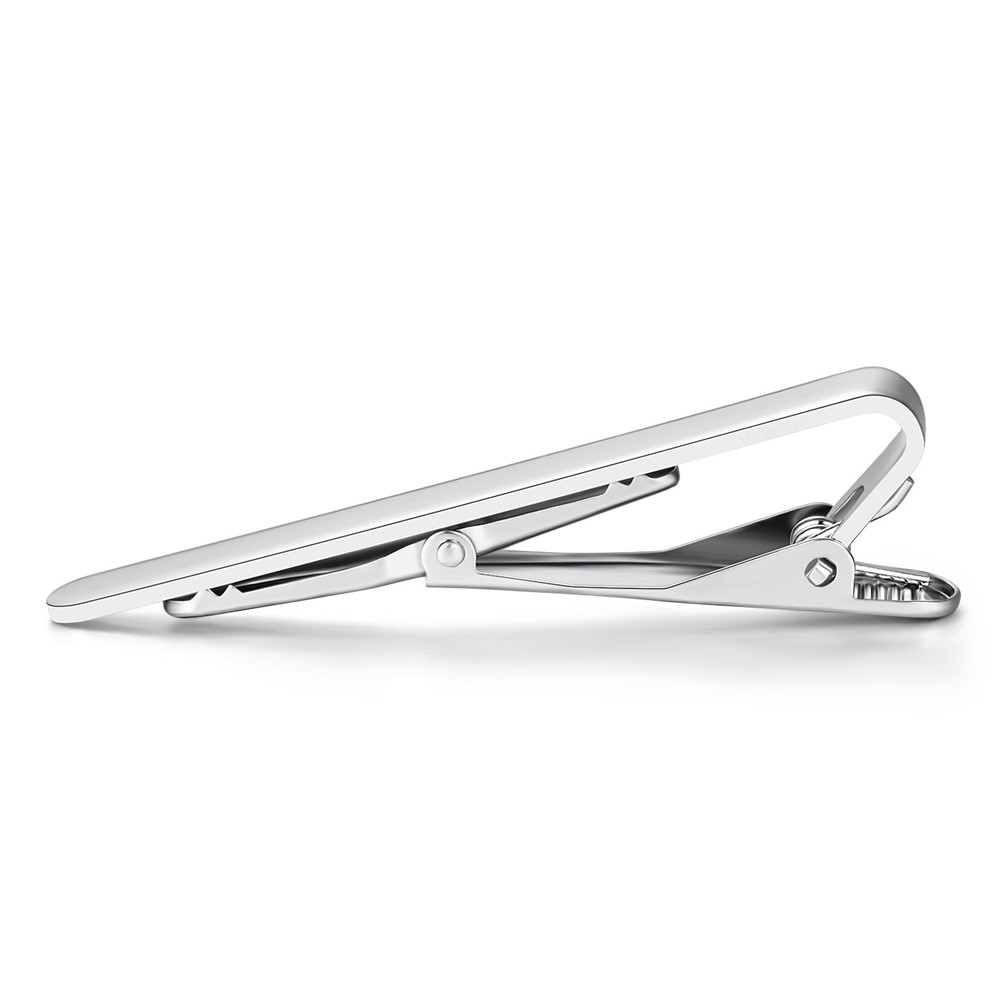 Z103 Copper Tie Clip Men Formal Dress Shirt Tie Pin Necktie Clip Wedding Ceremony Accessory - Z1030 Silver-3