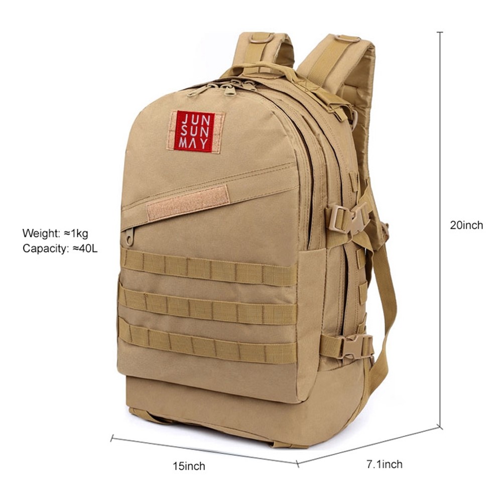 JSM J001 40L Large Capacity Military Tactical Backpack Outdoor Waterproof Army Assault Pack Rucksack for Hiking Trekking - Khaki-7