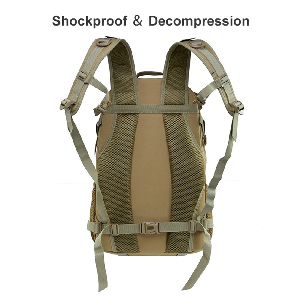 JSM J003 27L Waterproof Military Tactical Backpack Outdoor Army Assault Pack Hiking Trekking Rucksack - Khaki-3