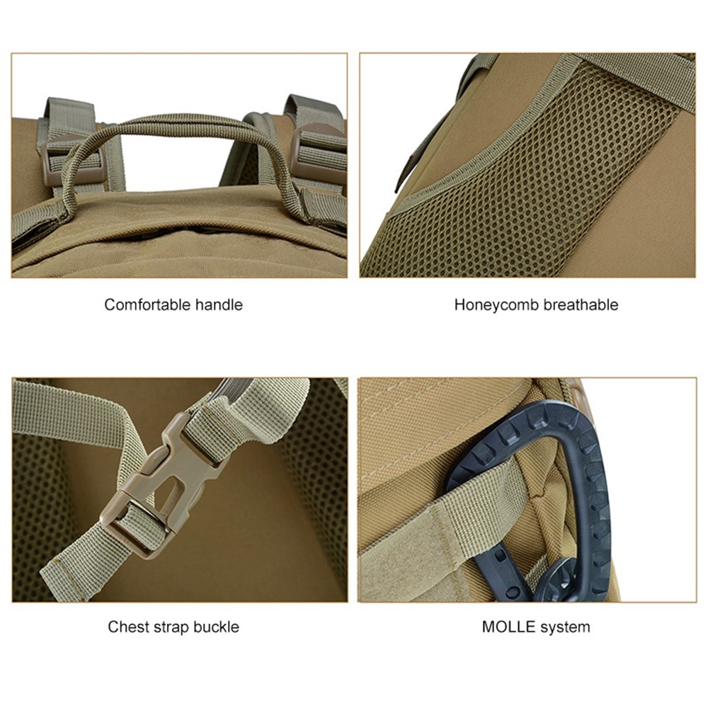 JSM J003 27L Waterproof Military Tactical Backpack Outdoor Army Assault Pack Hiking Trekking Rucksack - Khaki-5