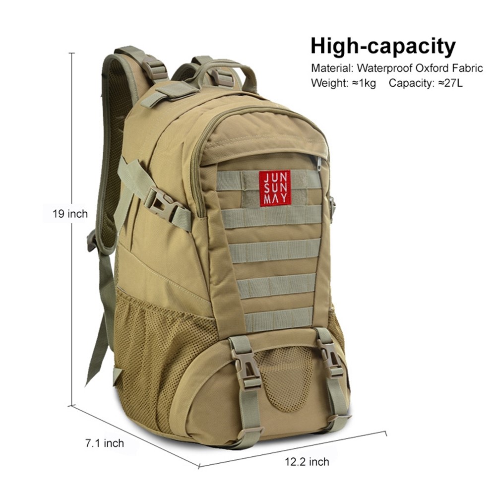 JSM J003 27L Waterproof Military Tactical Backpack Outdoor Army Assault Pack Hiking Trekking Rucksack - Khaki-7