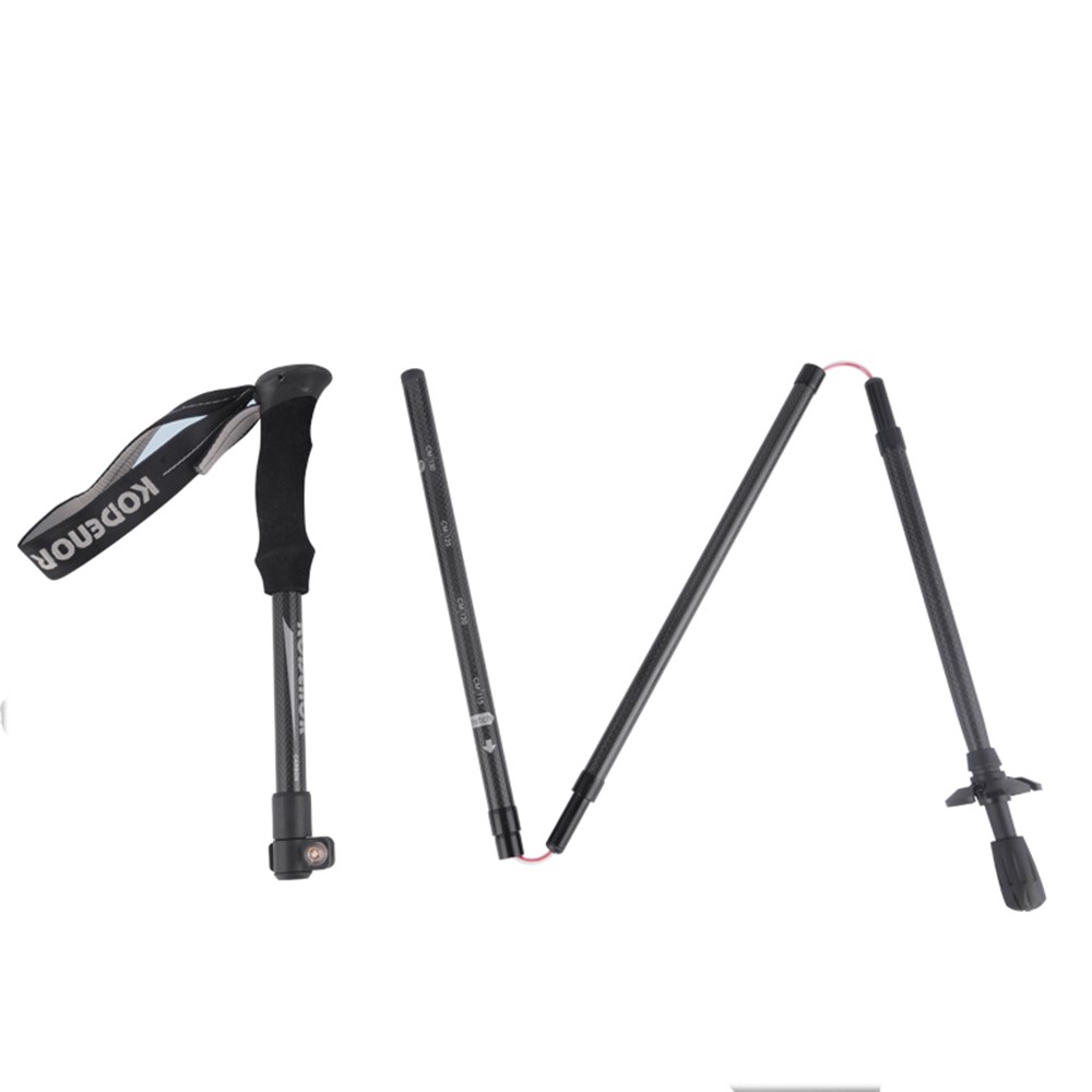 KODENOR 1# 5 Sections Telescopic Trekking Pole Outdoor Hiking 3K Carbon Fiber Walking Stick-4