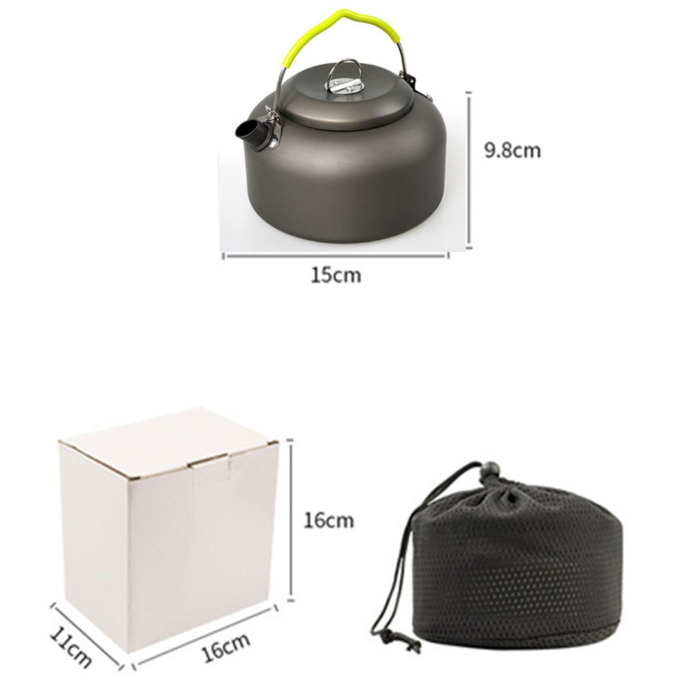 Halin HK314 1.4L Camping Hervidor de té de Aluminio al Aire Libre Hervidor de té de Aluminio Con Mango de Cafetera Liviana Compacta Para Senderismo de Barbacoa-9