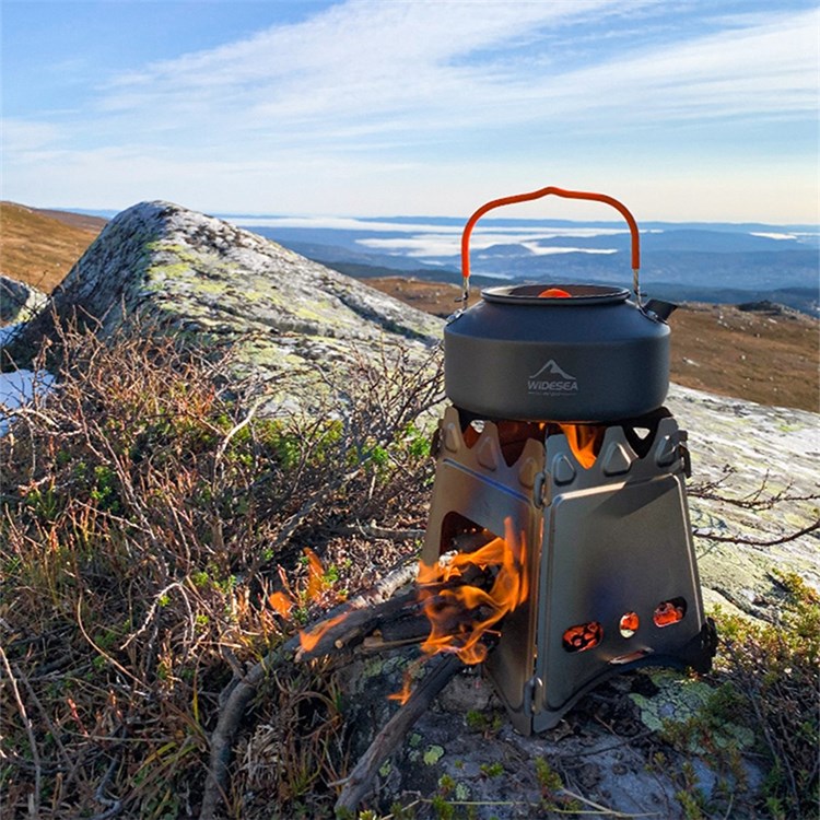 WIDESEA WSTS-402L Large Size Outdoor Firewood Burning Stove Detachable Camping Picnic Wood Burner Titanium Stove-4