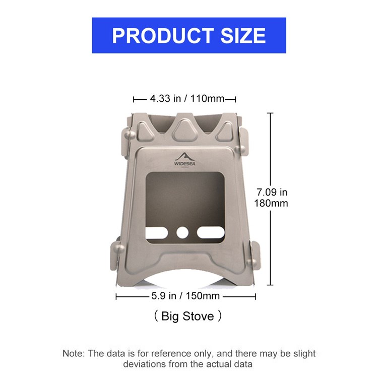 WIDESEA WSTS-402L Large Size Outdoor Firewood Burning Stove Detachable Camping Picnic Wood Burner Titanium Stove-6