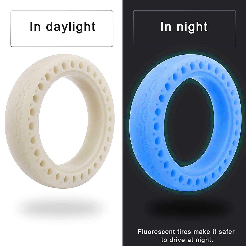 Night Fluorescent Tires Luminous Honeycomb for Xiaomi Mijia M365 Electric Scooter Skateboard Tyres - Blue Light-5