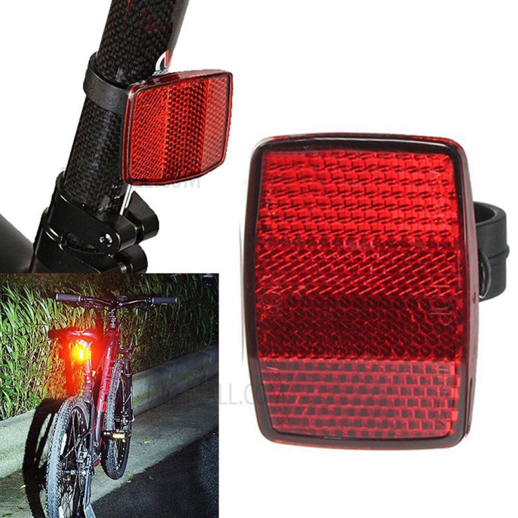 H40 Handlebar Installation Rear Light LED Safety Reflector - Red (Rear)-1