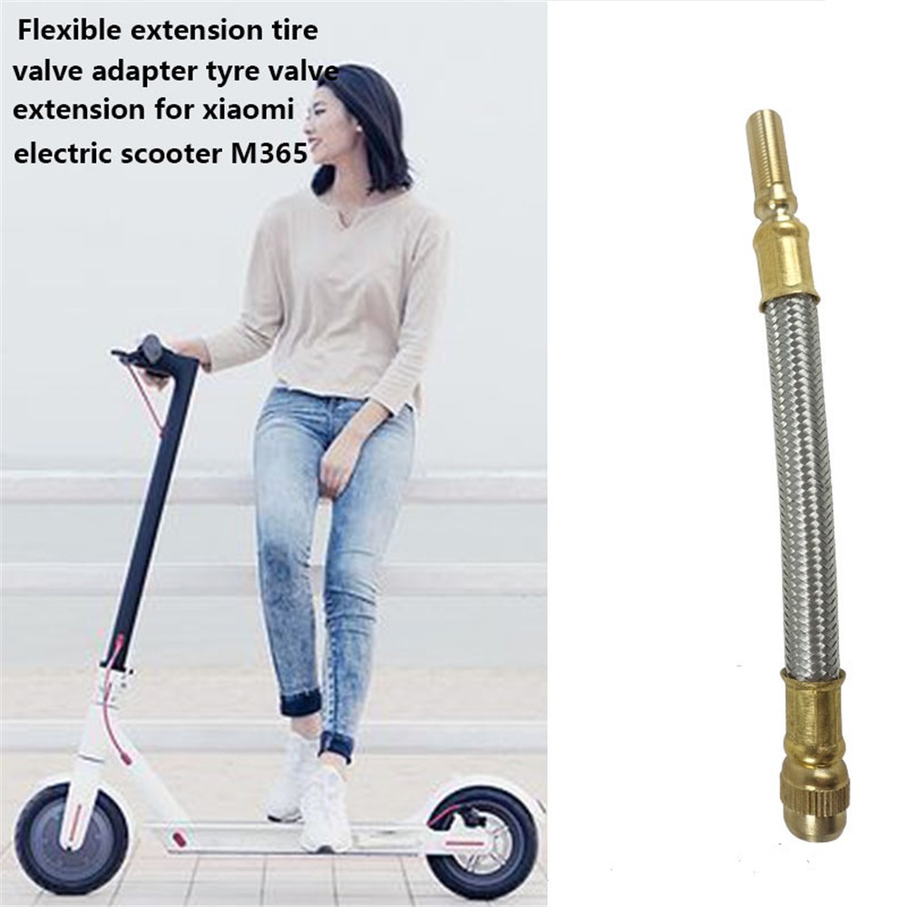 Metal Braided Extension Tube Valve Adapter for Xiaomi Mijia Electric Scooter M365-4