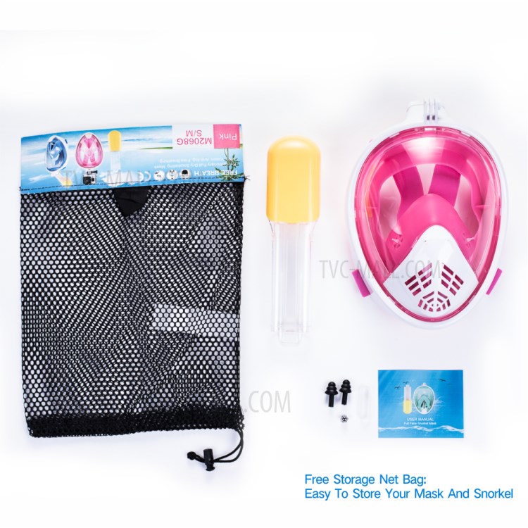 All Dry Breathing Tube Diving Mask L/XL - Pink-6