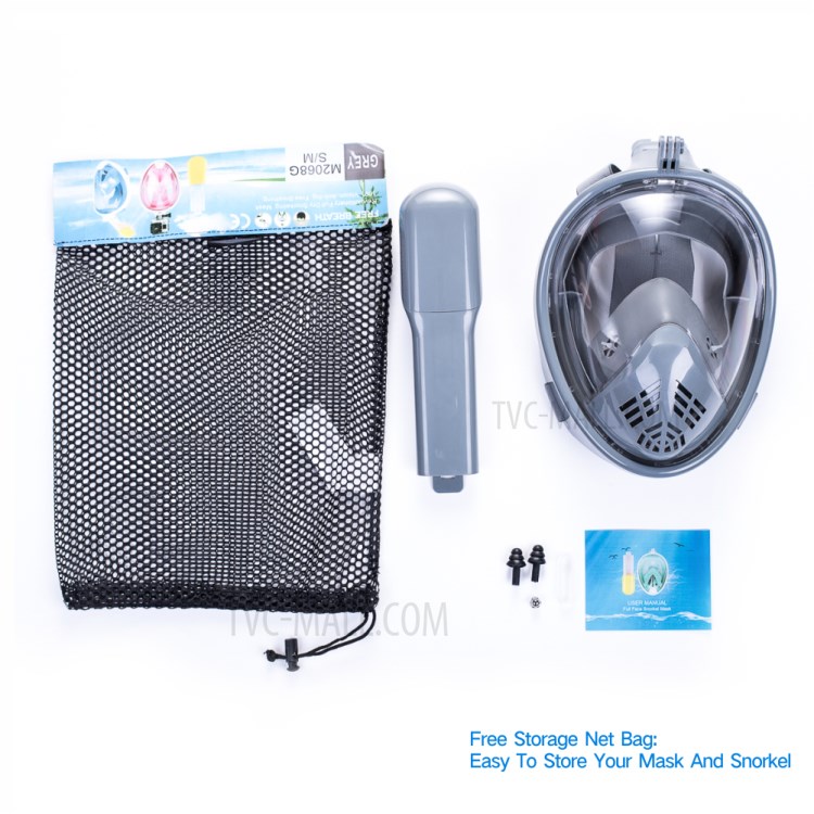 Todo Respiración Seco Tubo De Máscara De Buceo L / XL - Gris-6
