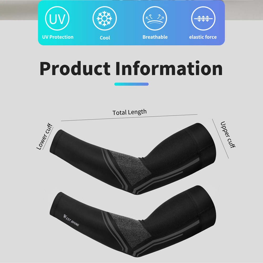 WEST BIKING Summer Outdoor Cycling UV Protection Breathable Ice Silk Arm Sleeves + Leg Sleeves - M-8