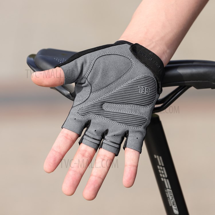 WEST BIKING Bicycle Gloves Touch Screen Reflective Anti-shock Cycling Mittens, Half Finger - M-11