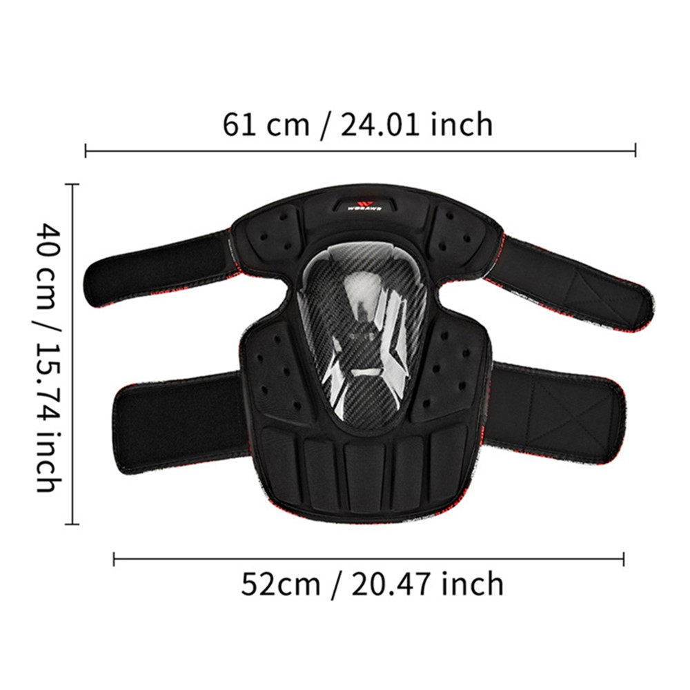 WOSAWE ML332-HX 1 Pair Motorcycle Riding Knee Guard Carbon Fiber Hard Shell Roller Skating Skateboard Anti-collision Knee Pad Protector-11