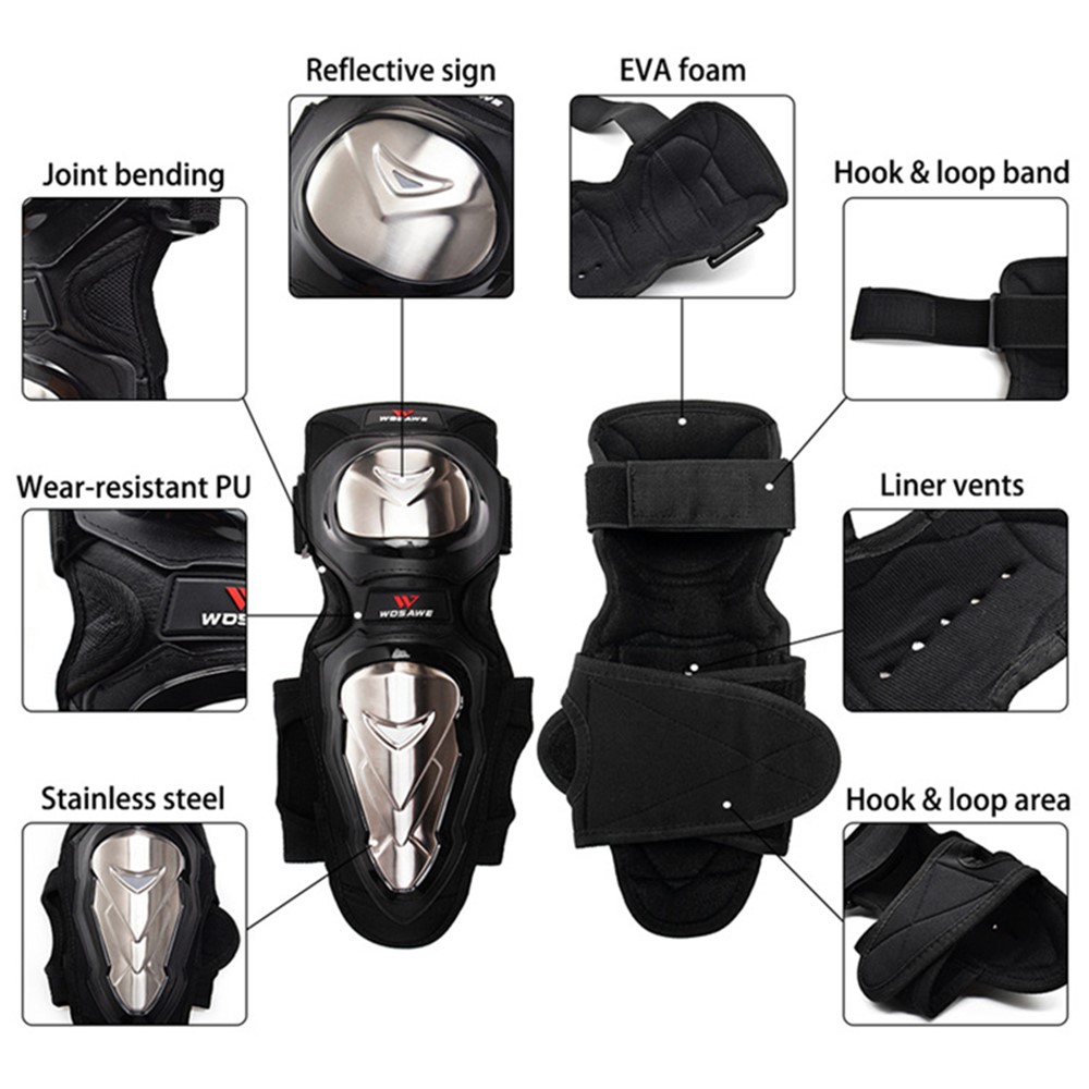 WOSAWE ML305 1 Pair Motocross MTB Cycling Anti-fall Elbow Pad Men Women Reflective Ski Roller Skating Thicken Stainless Steel EVA Elbow Guard-4