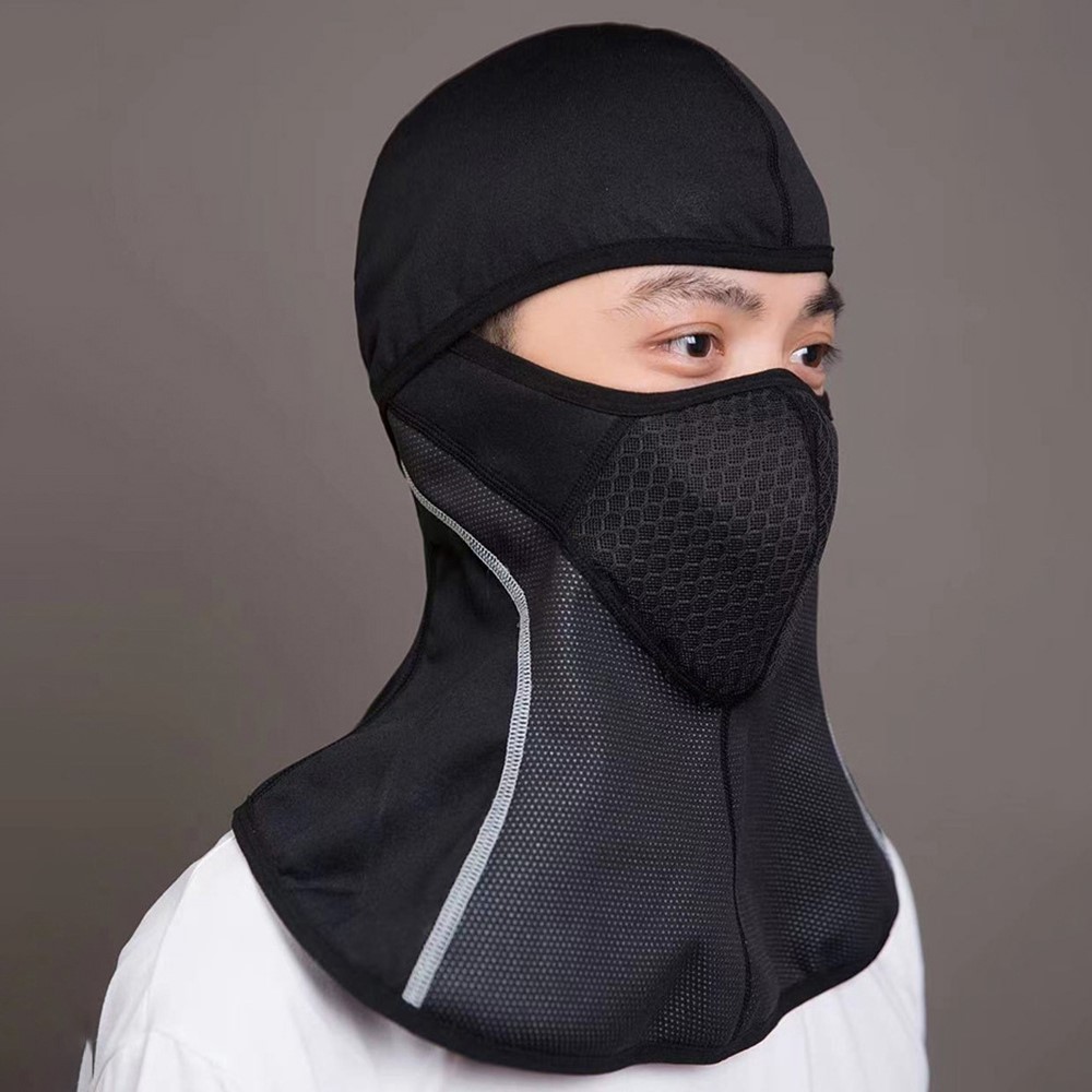 YSANAM YS3062 Outdoor Cold Proof Face Mask Warm Protection Reflective Zipper Neck Scarf for Bike Cycling - White-2